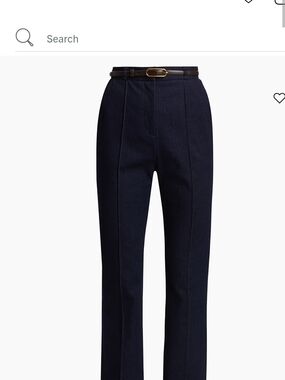 Tailored High-Waist Navy Women’s Trousers